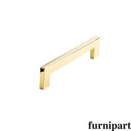 Greep flat glimmend messing  leverbaar in 4 boorafstanden