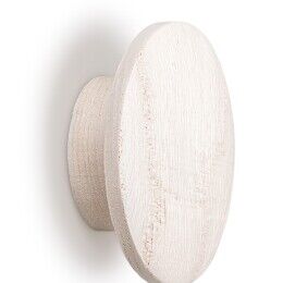 Knop echo 60x22mm hout mat wit