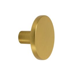 Knop paddenstoel  Geborsteld messing leverbaar in 2 maten