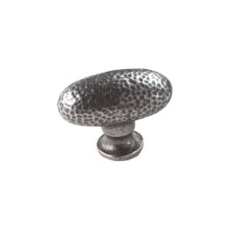 Ovale knop 40mm oud ijzer gemottled