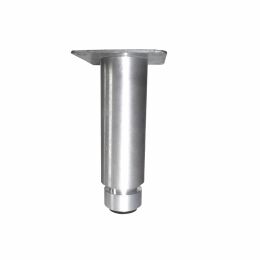 Ronde poot met ril Ø 40mm H-190mm alu m. plaat verstelbaar