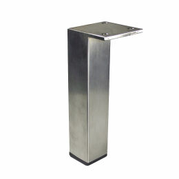 	Vierkante poot 25x25mm RVS geborsteld met plaat