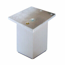 Vierkante poot 60x60mm  alu met hoekplaat