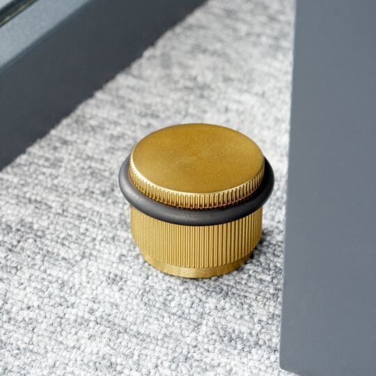 Deurstopper Arpa floor Ø-45mm H-30mm Mat messing geborsteld