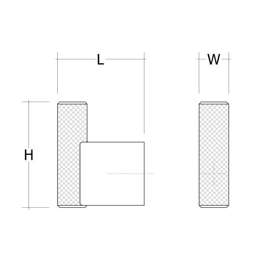 Haak Graf RVS geborsteld Ø-14mm H-50mm