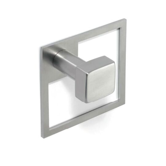 Haakje met vierkante achterplaat 75x75mm  RVS