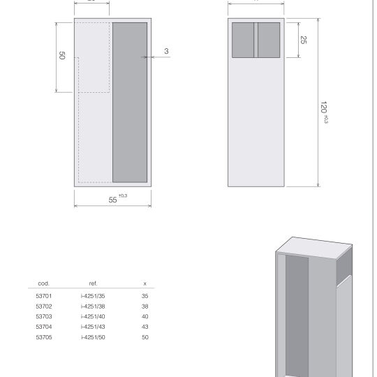 I-4251 Schuifdeurgreep H-120mm B-55mm D-38mm RVS