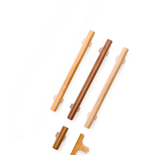 Knop Hinoki hout 15x60mm H-37mm Walnoot