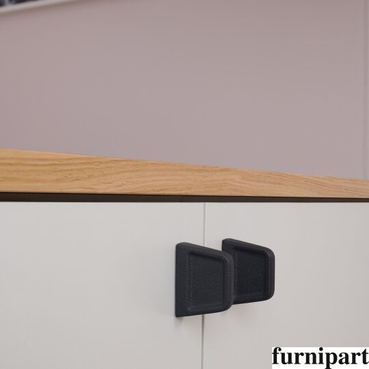 Knop Pago 44x13x32mm oud zwart