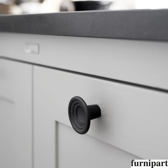 Knop Tol Ø 46mm H-30mm oud zwart