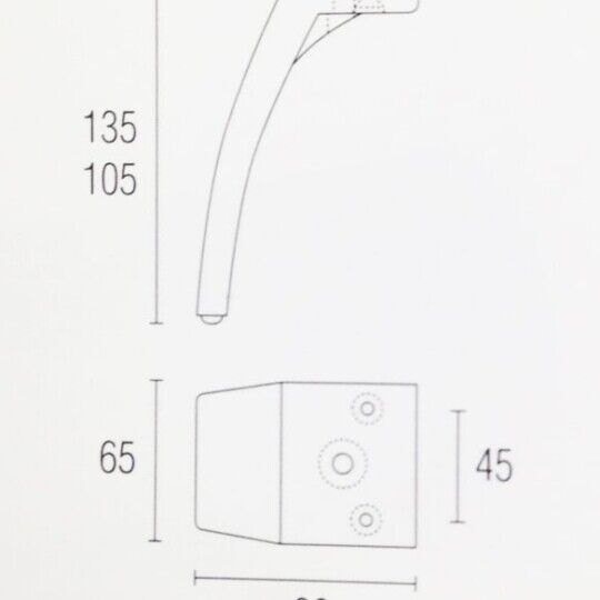 Meubelpoot 135mm gepolijst plaat
