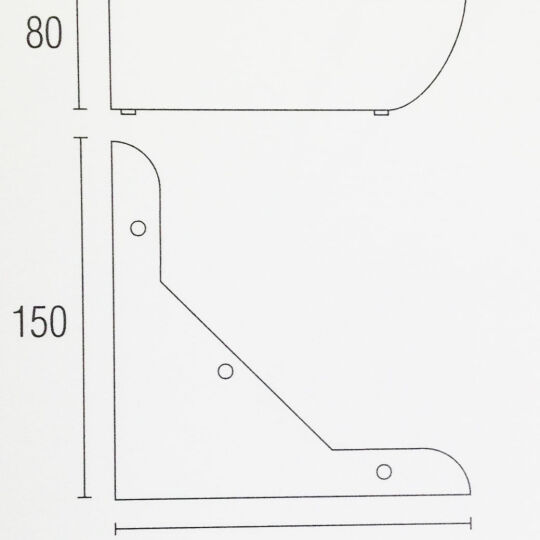 Meubelpoot 80mm aluminium zwart