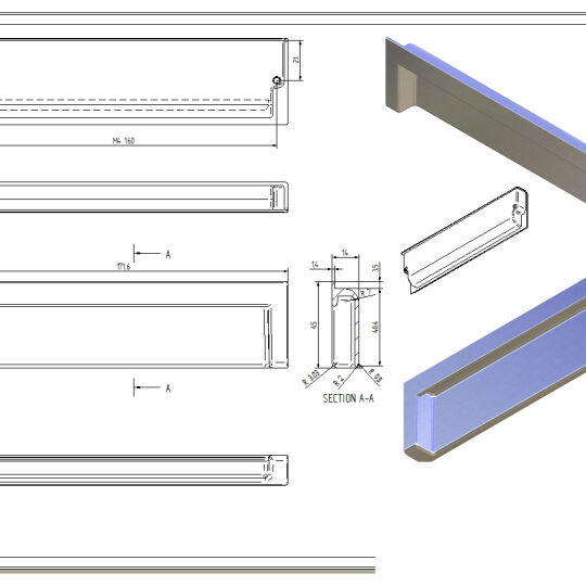 Surim infreeskom 45X160X172mm chromo look