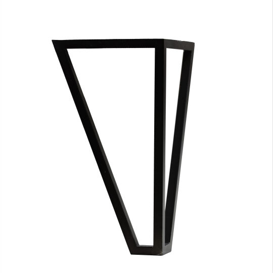 Wire poot driehoek 130mm met plaat mat zwart